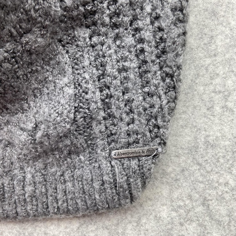 Abercrombie & Fitch Sweater Womens Large Gray Open Front Cable Knit Cardigan - Picture 5 of 12